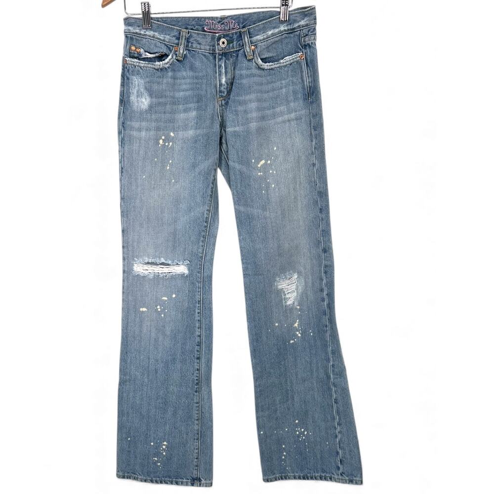 MISS ME 30 Jeans Denim Marilyn Light Wash Mid Rise Straight Leg 32" inseam